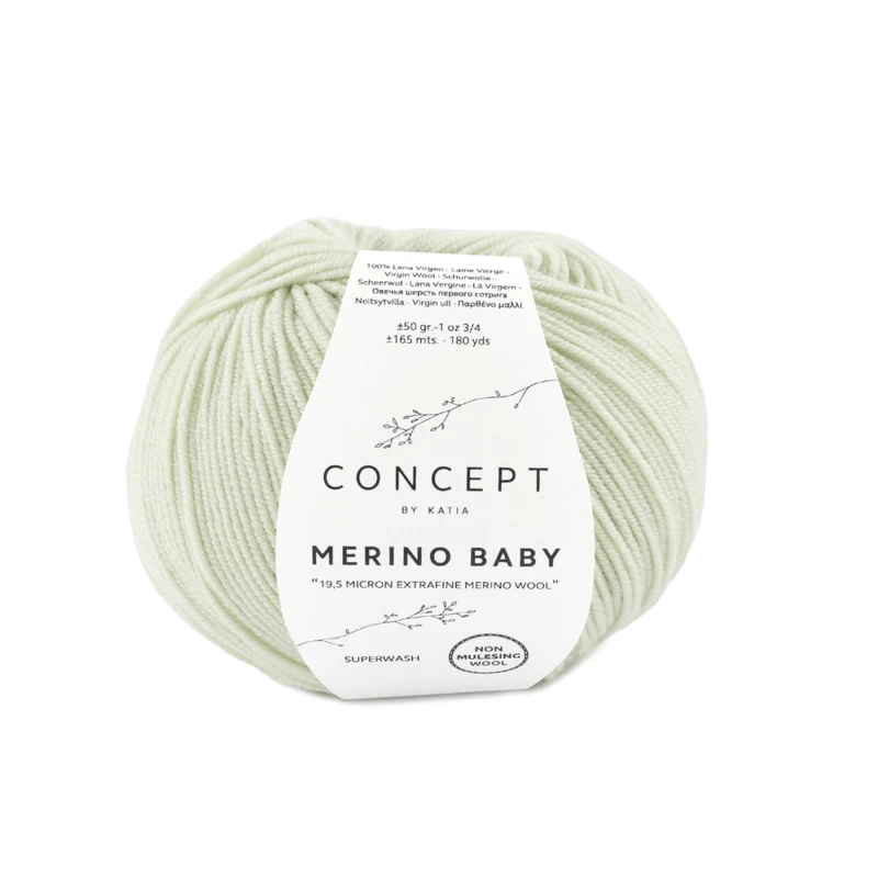 Katia Concept Merino Baby 155 Hvidlig grøn