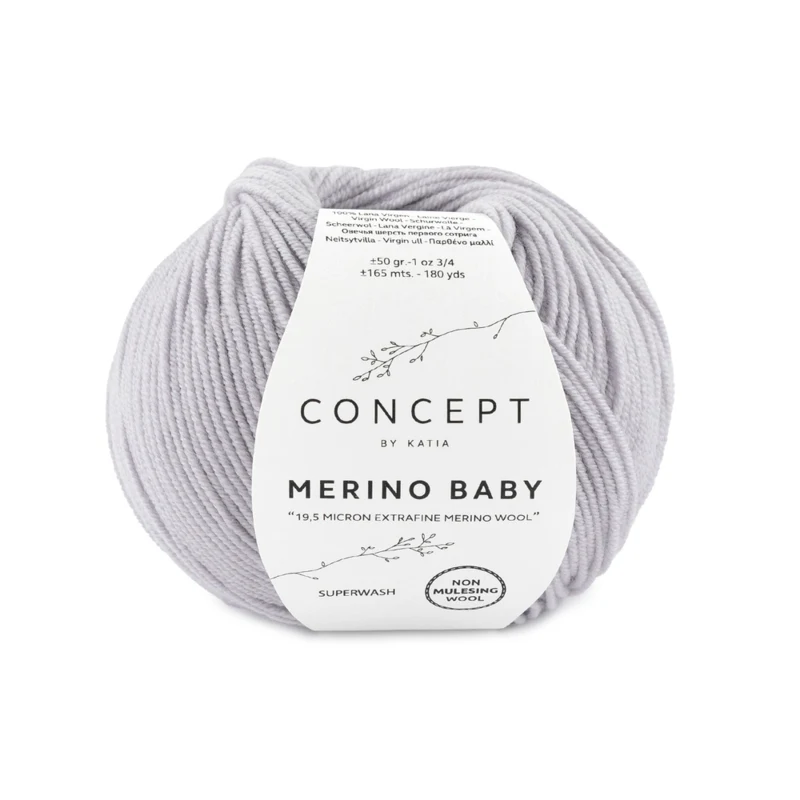 Katia Concept Merino Baby 055 Lys perlegrå