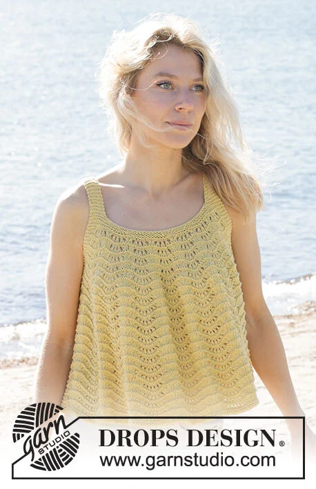 240-13 Canary Belle Top by DROPS Design