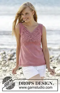 170-4 Butterfly Heart Top by DROPS Design
