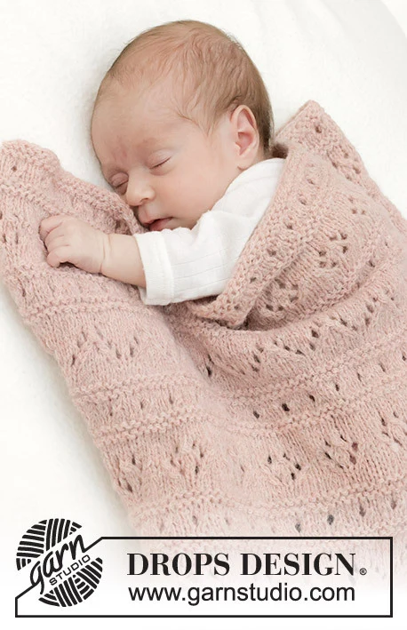 46-9 Pink Sea Blanket by DROPS Design