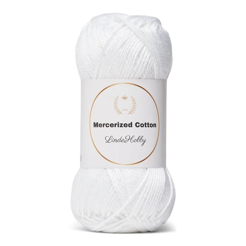 LindeHobby Mercerized Cotton 2 Hvid