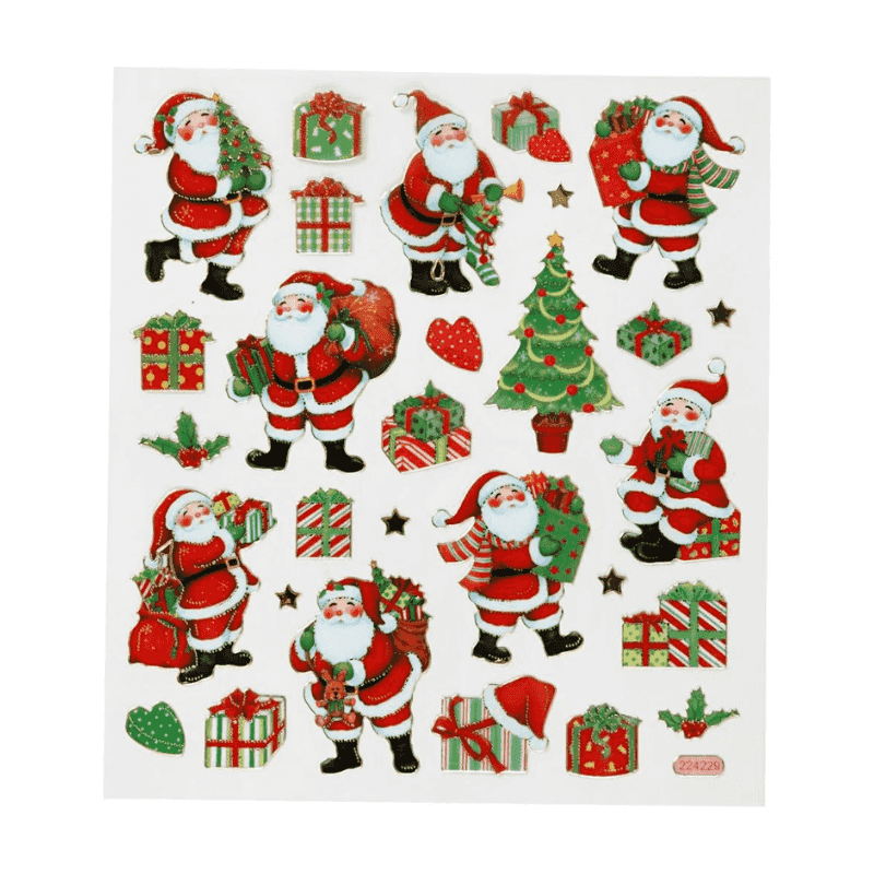 Stickers, Jul, 15 x 16.5 cm, 1 ark Klassiske julefigurer