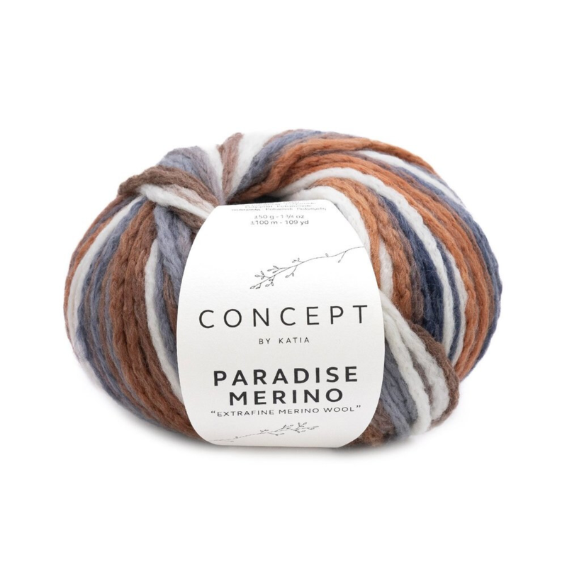 Katia Concept Paradise Merino 505 Ecru-Brun-Grå-Mørkegrå