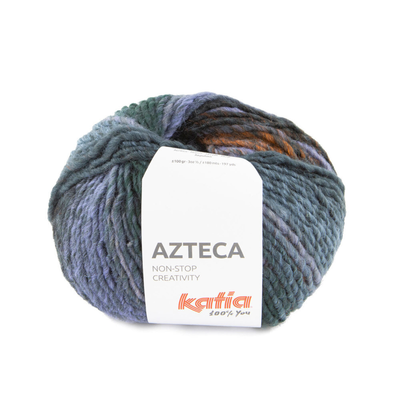 Katia Azteca 85 Blågrøn-khaki-orange