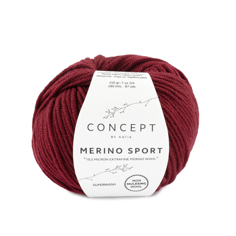 Katia Concept Merino Sport 022 Mørk bordeaux