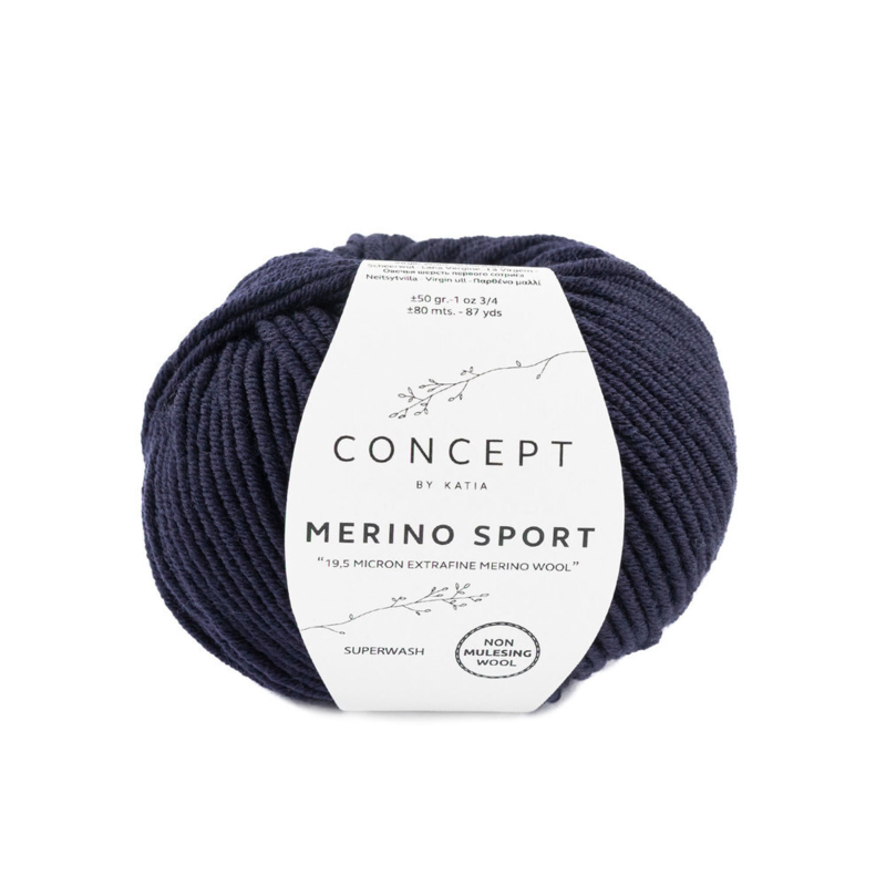 Katia Concept Merino Sport 005 Meget mørkeblå