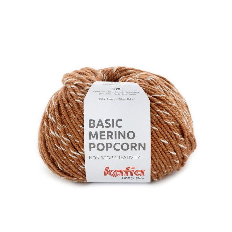 Katia Basic Merino Popcorn 106 Kobber-hvid