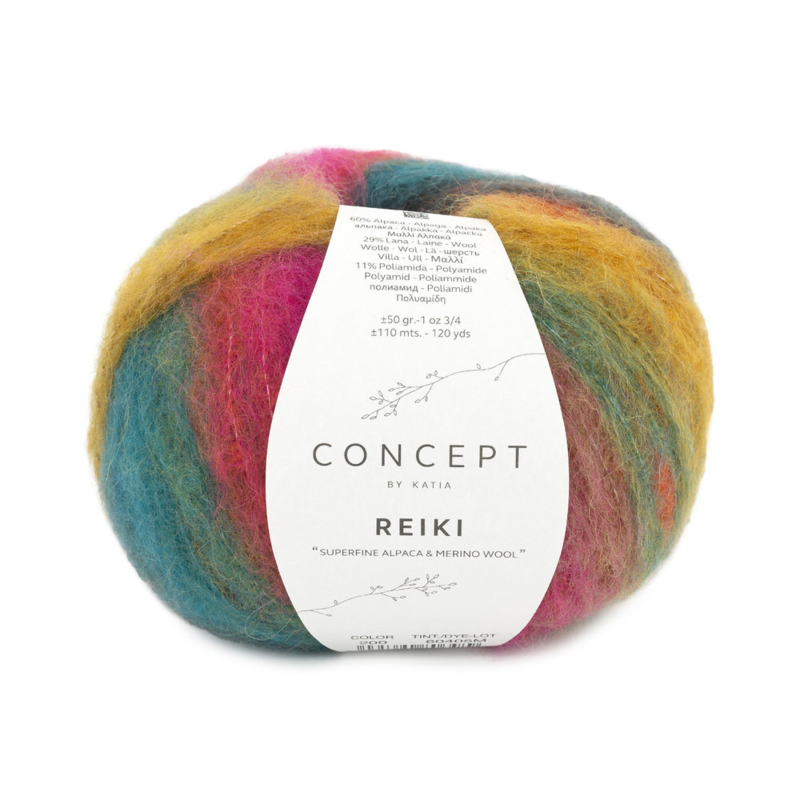 Katia Concept Reiki 200 Orange-Fuchsia-Grøn-Grøn blå-Oker