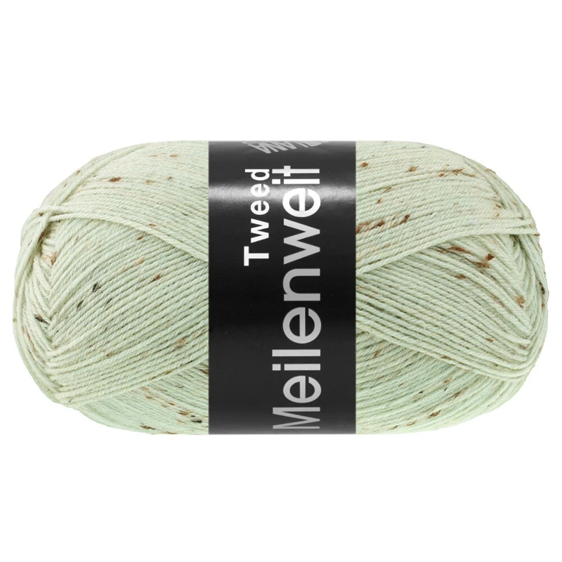 Lana Grossa Meilenweit 100 Tweed 182 Hvidgrøn