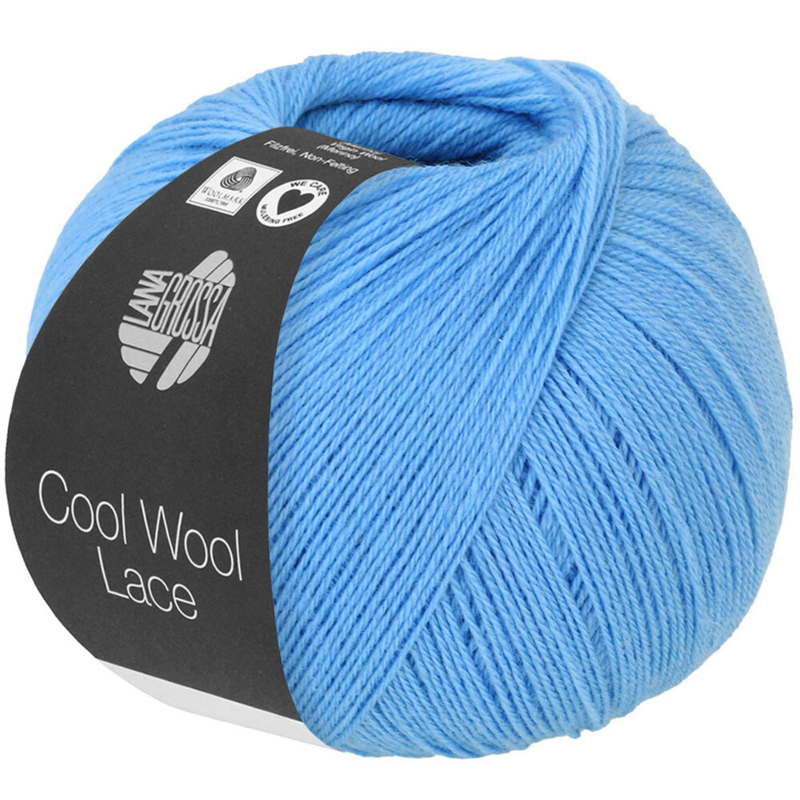 Lana Grossa Cool Wool Lace 48 Azurblå