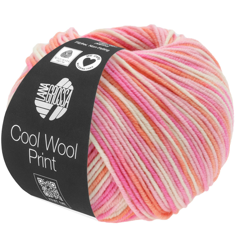 Lana Grossa Cool Wool Print 726 Rosa/Pink/Koral/Ecru