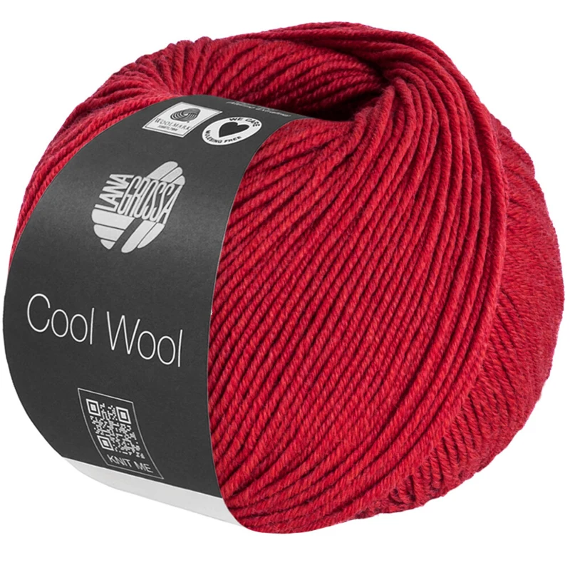 Lana Grossa Cool Wool Mélange 1501 Kirsebærrød meleret
