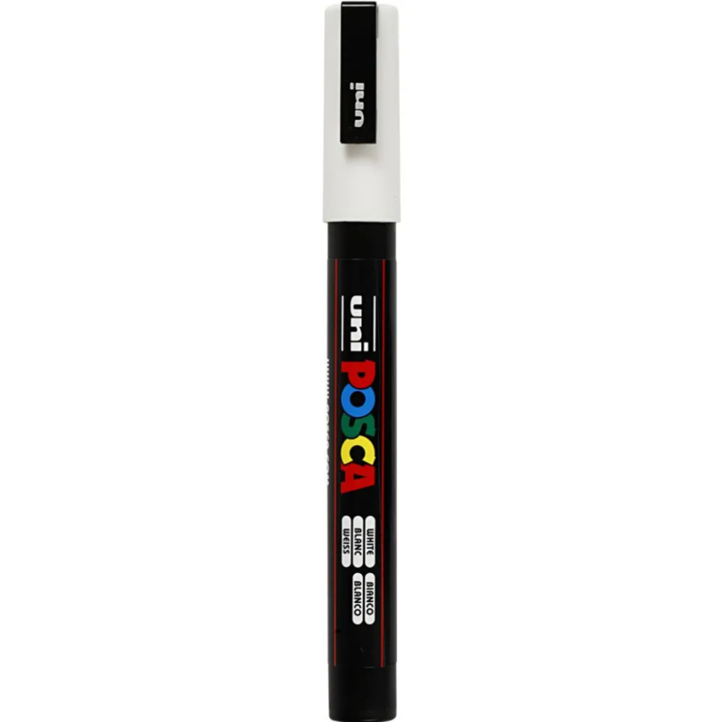 Posca Tusch, 0.9-1.3 mm, 1 stk. Hvid