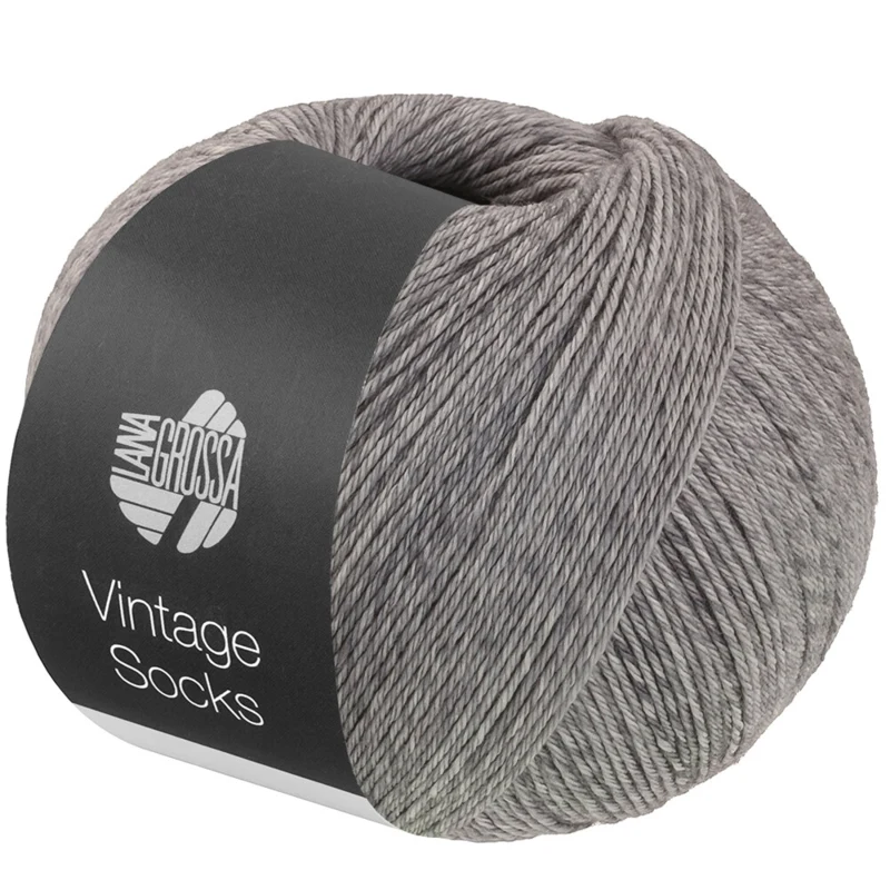 Lana Grossa Vintage Socks 1020 Lysegrå/mørkegrå meleret