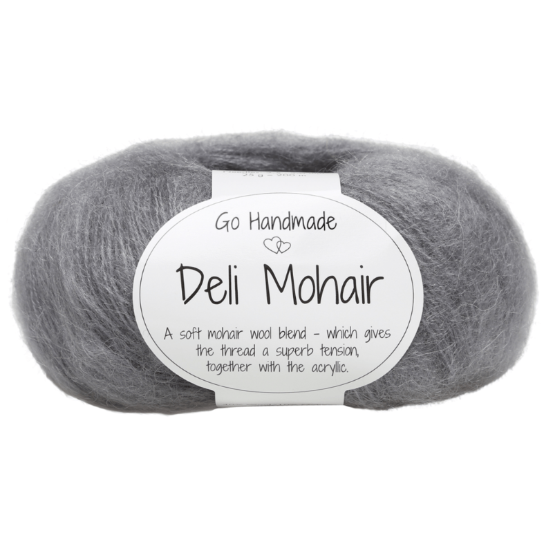 Go Handmade Deli Mohair 90 Lys grå