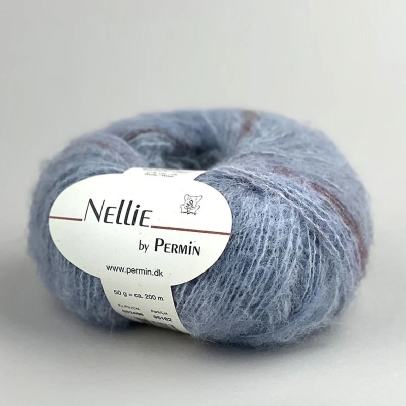 Permin Nellie 12 Lyseblå/rosa/bordeaux