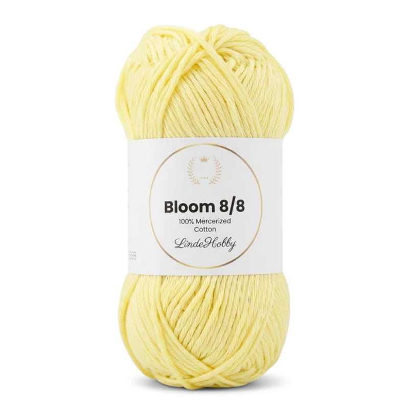 LindeHobby Bloom 8/8 Mercerized Cotton 21 Blød gul