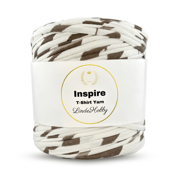 LindeHobby Inspire Print 25 Hvid med brune striber