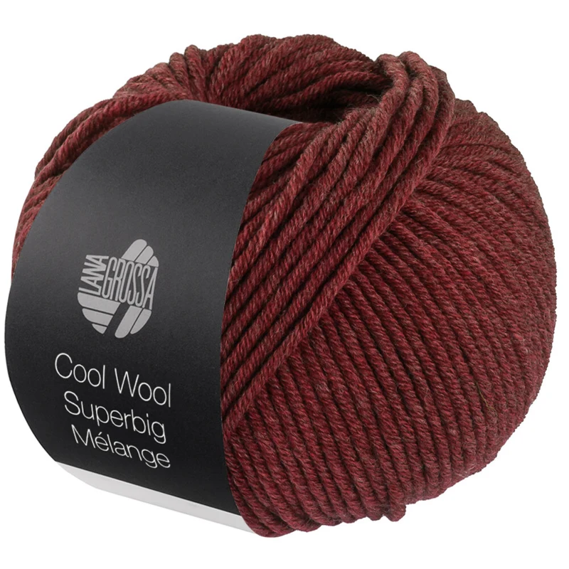 Lana Grossa Cool Wool Superbig 222 Vinrød meleret