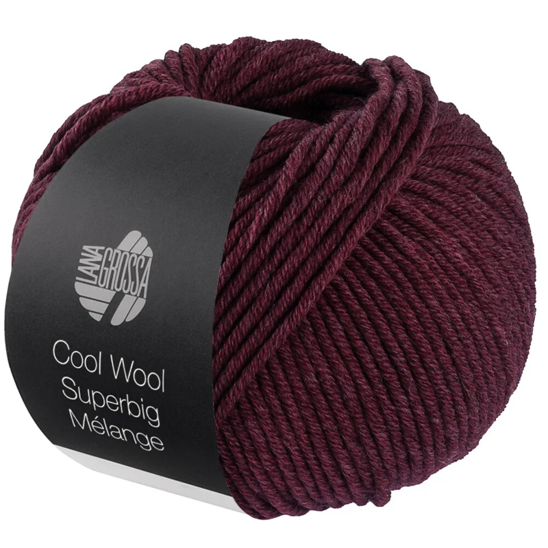 Lana Grossa Cool Wool Superbig 221 Sortrød meleret