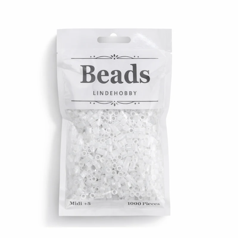 LindeHobby Beads Glitter 06 Hvid