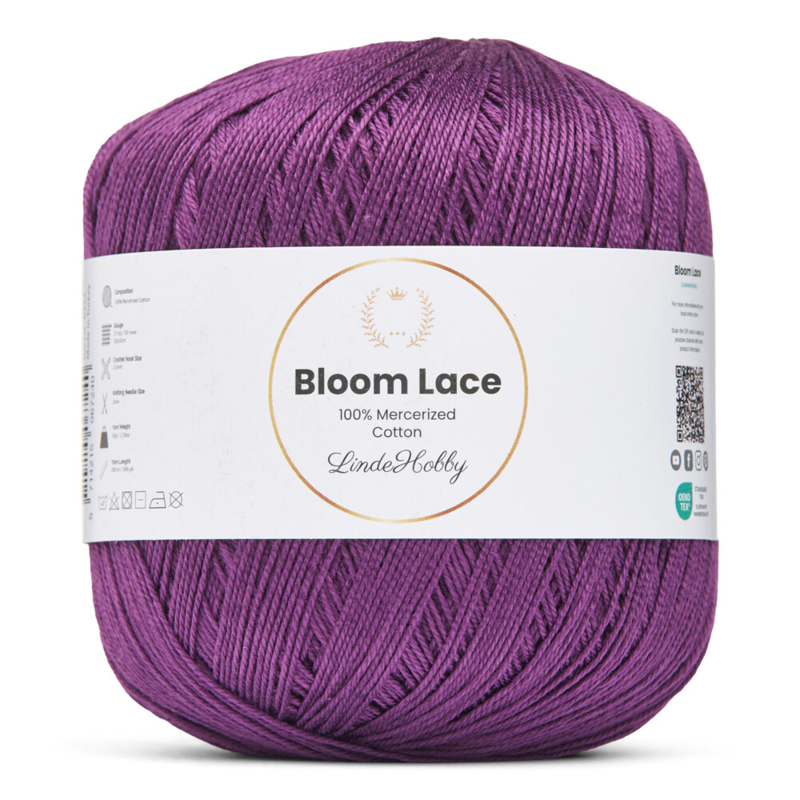 LindeHobby Bloom Lace Mercerized Cotton 13 Lilla