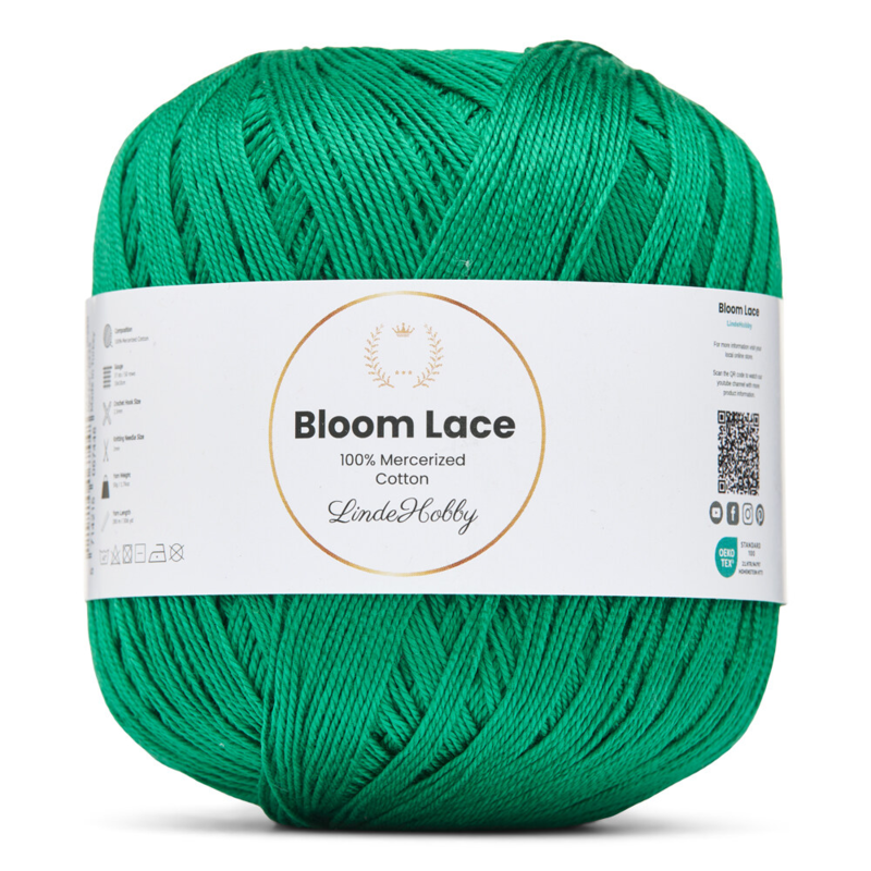 LindeHobby Bloom Lace Mercerized Cotton 33 Benettongrøn