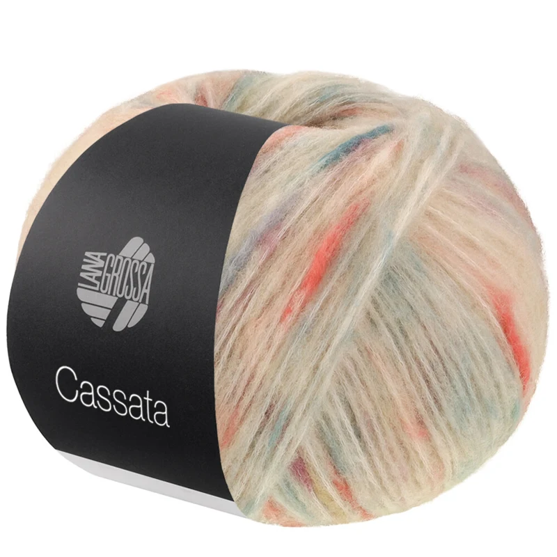 Lana Grossa Cassata 14 Creme/jade/petrol/sart grå/terrakotta
