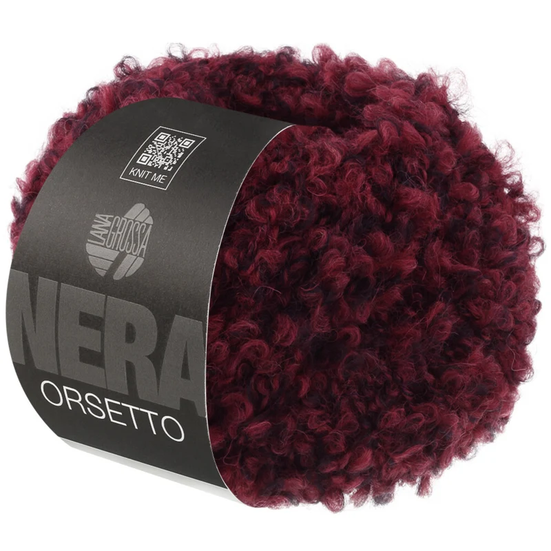 Lana Grossa Orsetto 102 Bourgogne/Sort