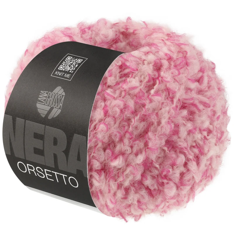 Lana Grossa Orsetto 101 Pink/Råhvid