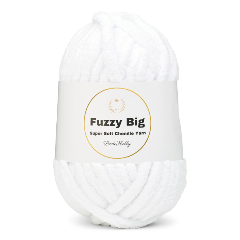 LindeHobby Fuzzy Chenille BIG 01 Hvid