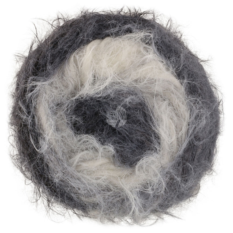 Lana Grossa Basta Mista 109 Hvid/Lysgrå/Mellemgrå/Mørkegrå/Antracit