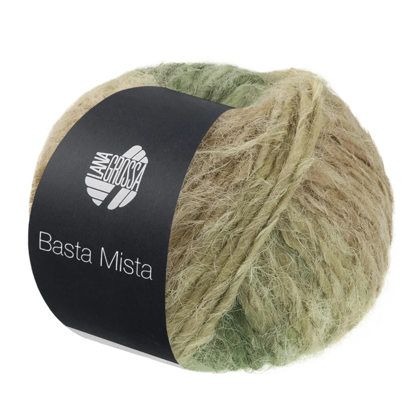 Lana Grossa Basta Mista 120 Jadegrøn/grågrøn/resedagrøn/camel/taupe