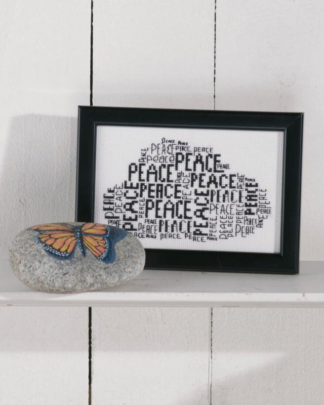 Broderikit Peace i en sky 9 x 14 cm