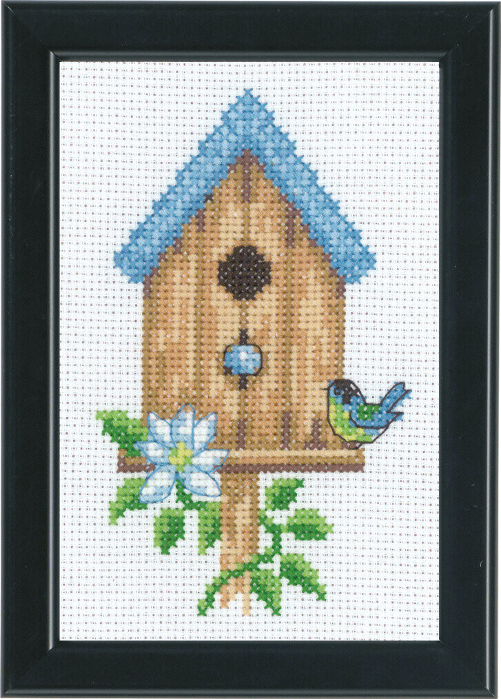 Broderikit Fuglehuse Beige 9 x 14 cm