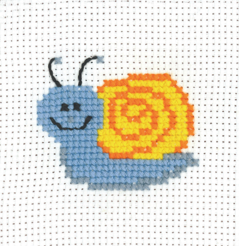 Broderikit MFK Snegl 8 x 8 cm