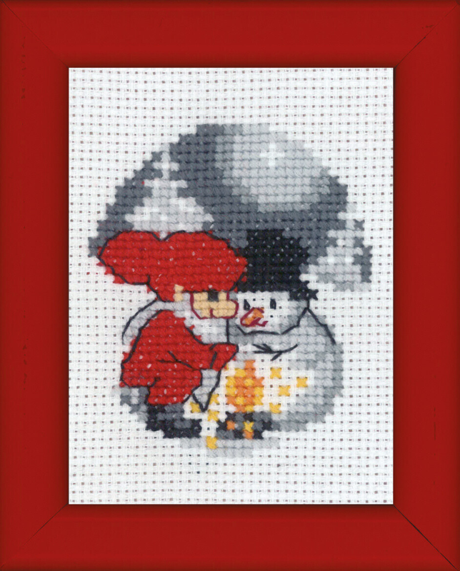 Broderikit Snemand og Nisse billede 6 x 8 cm