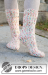 261-67 Twinkle Twist Socks by DROPS Design