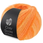 Lana Grossa Cosy Socks Soft Stripes 112 Lys orange/mandarin/orange