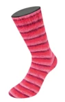 Lana Grossa Cosy Socks Soft Stripes 105 Bordeaux/rosa/hindbær/pink