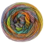 Lana Grossa Colorissimo 224 Erika/Pistacie/Forårsgrøn/Brun/Petrol/Gul/Orange/Blå/Rust/Beige/Blommefarvet