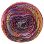 Lana Grossa Colorissimo 214 Brunorange/Rødbrun/Kobberrød/Syrenlilla/Aubergine/Grøngrå/Oliven