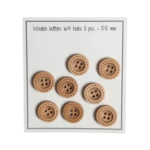 Go Handmade Træknapper med stikninger (8 stk): 15 mm