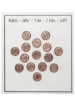 Go Handmade Glitterknapper 9 mm Kobberbrun