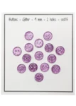 Go Handmade Glitterknapper 9 mm Pink