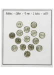 Go Handmade Glitterknapper 9 mm Grøn