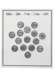 Go Handmade Glitterknapper 9 mm Sort
