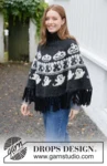 272-47 Spooky Season Poncho by DROPS Design — 5