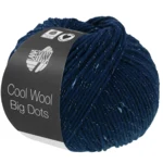 Lana Grossa Cool Wool Big Dots 102 Mørkeblå